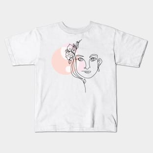 abstract lady, line art woman Kids T-Shirt